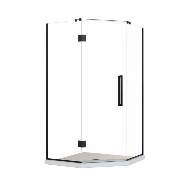 Newline Acclaim Tile Shower Neo Hobbed with Centre Waste - Black