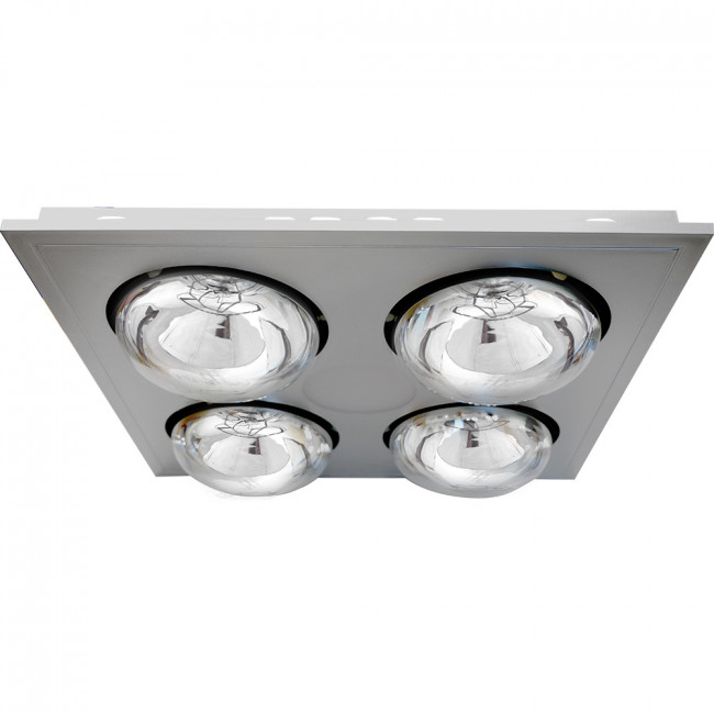 Manrose Satin Heat-Fan-Light, 4 Heat Lamp, 125mm - Silver