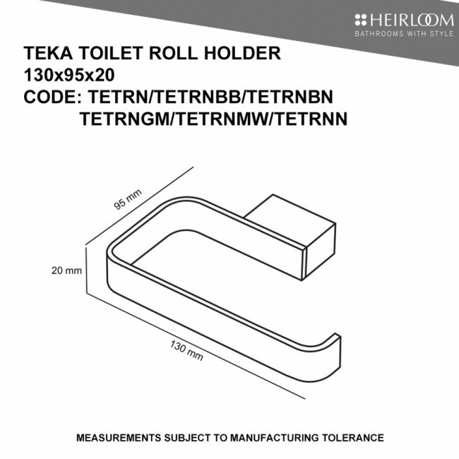 Heirloom Teka Toilet Roll Holder - Matt White