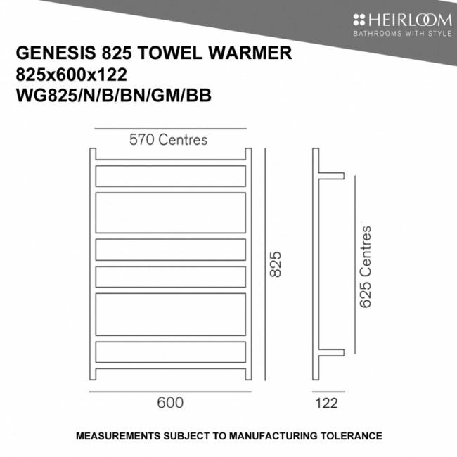 Heirloom Genesis 825 Towel Warmer - Gunmetal