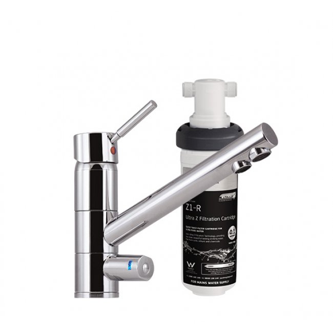 Puretec Quick Twist Undersink Water Filter using Ultra Z Filtration Technology with Tripla T1 LED Mixer Tap