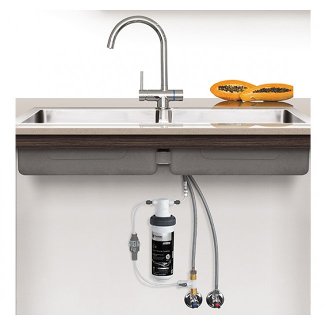 Puretec Quick Twist Undersink Water Filter using Ultra Z Filtration Technology with Tripla T4 LED Mixer Tap