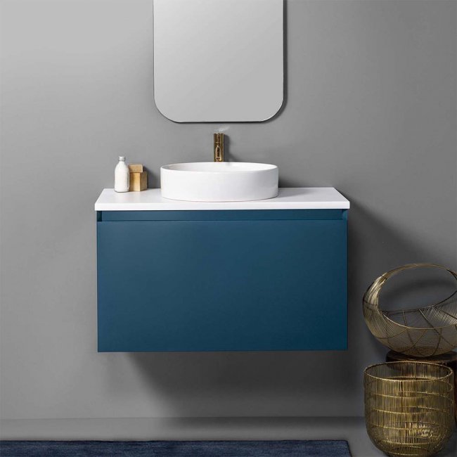Michel Cesar Zero 900 Wall-Hung Vanity, 1 Drawer + 1 Concealed Drawer
