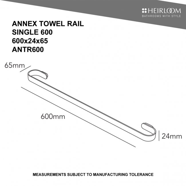 Heirloom Annex 600mm Towel Rail