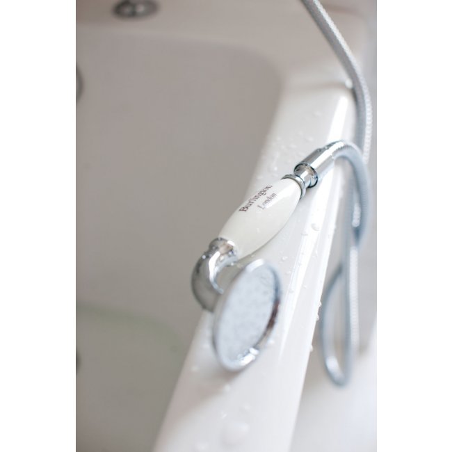 Burlington Claremont Bath/Shower Mixer - Chrome/White