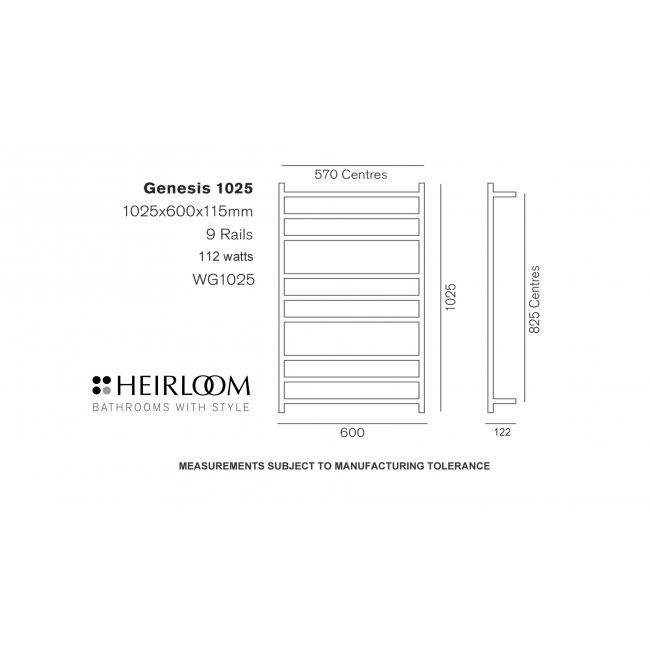 Heirloom Genesis 1025 Towel Warmer - Nero