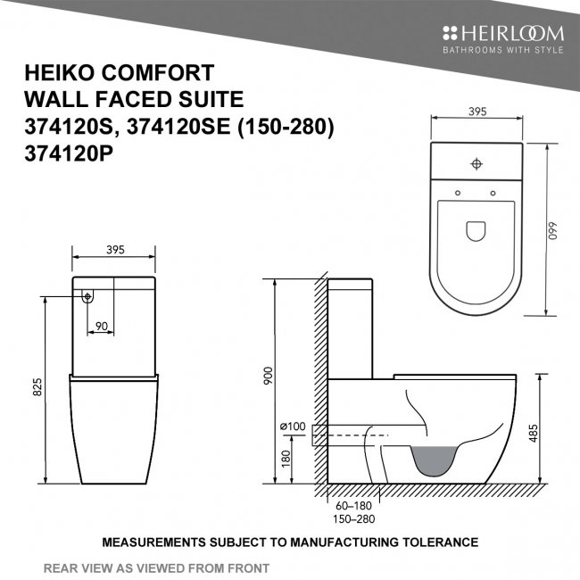 Heirloom Heiko Comfort Wall Faced Toilet Suite 