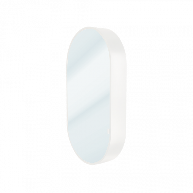 Waterware Kzoao 500mm Oval Mirror Cabinet Satin White