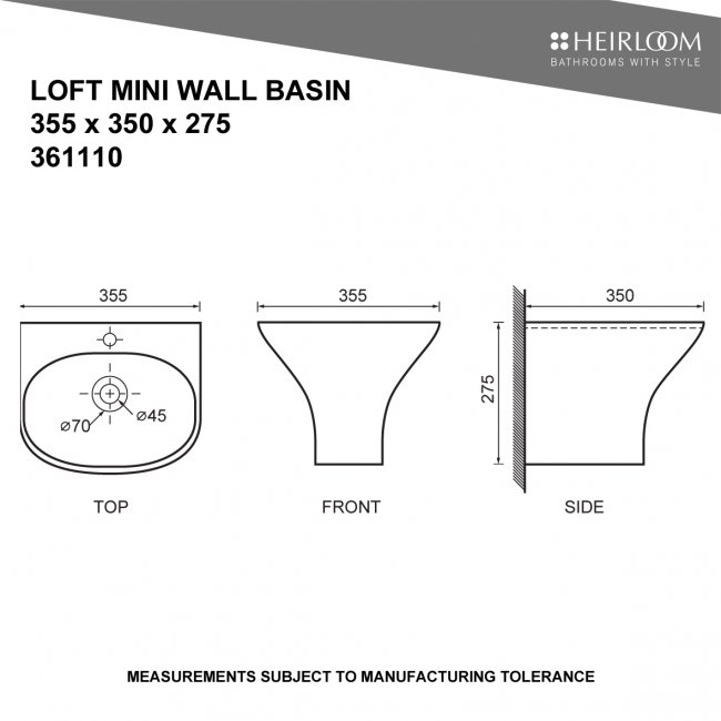 Heirloom Loft Mini Wall Basin