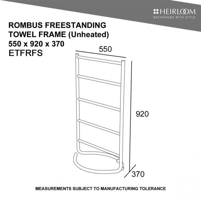 Heirloom Rombus Freestanding Towel Frame (Unheated)