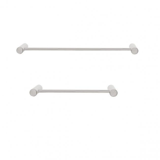 Tranquillity Round Single Towel Rail 670mm - Brushed Steel