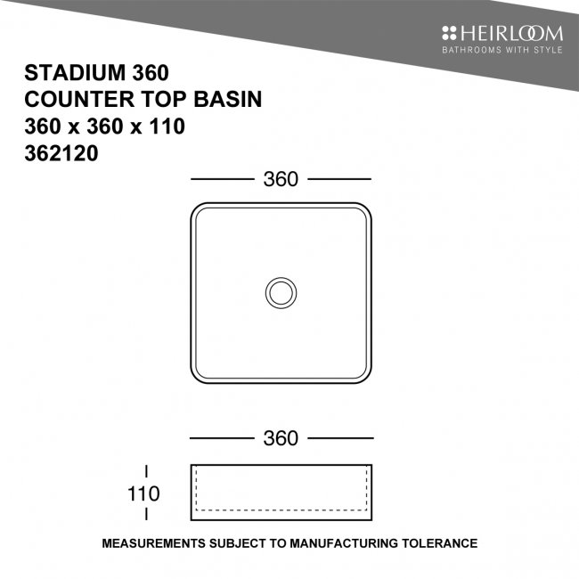 Heirloom Stadium 360 Countertop Basin