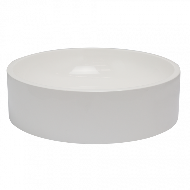 Waterware iStone Round Basin 400 x 105mm Gloss White