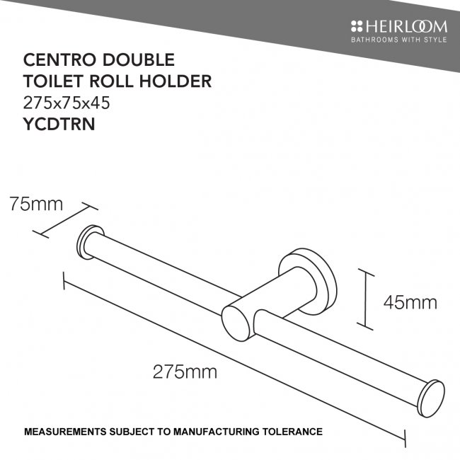 Heirloom Centro Double Toilet Roll Holder