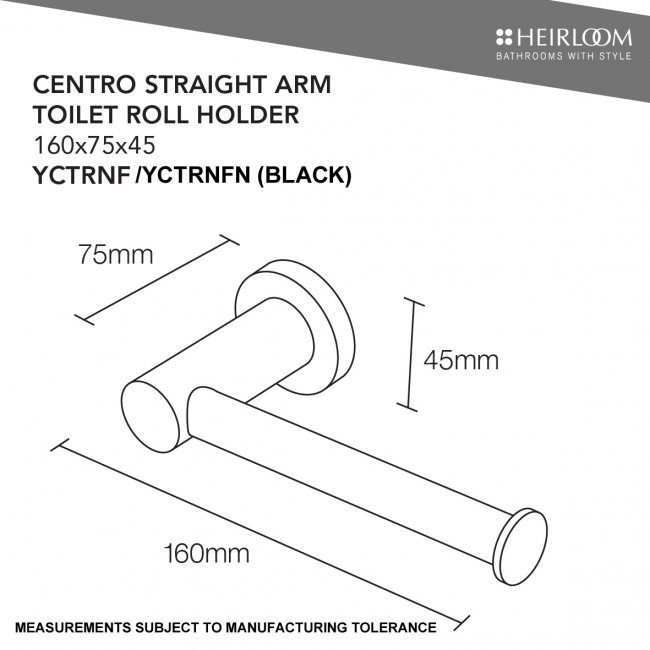 Heirloom Centro Nero Toilet Roll Holder