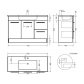 Robertson Elementi Studio Plus Floor Standing Vanity 1200, 2 Drawers, 2 Doors