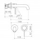 Caroma Liano II 175mm Wall Basin/Bath Mixer - 2x Round Cover Plates - Matte Black