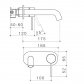 Caroma Liano II 175mm Wall Basin/Bath Mixer - Rounded Cover Plate - Gunmetal