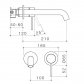 Caroma Liano II 210mm Wall Basin/Bath Mixer - 2x Round Cover Plates - Chrome