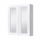VCBC English Classic 565 Mirror Cabinet, 2 Doors, 2 Internal Glass Shelves, Matt White 