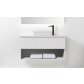 VCBC Soft Solid Surface 1000 Wall-Hung Vanity, 1 Drawer, 1 Open Shelf