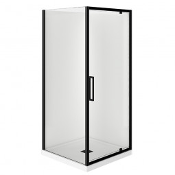 Robertson Evolve Shower Square 2 Sided, Flat Wall - Black