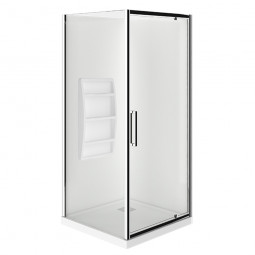 Robertson Evolve Shower Square 2 Sided, Moulded Wall - Chrome