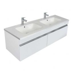 Newtech Brookfield 1200 Wall Hung Vanity, Double Basin, 2 Drawer 
