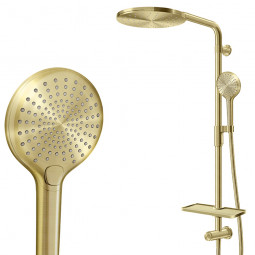 Robertson Splash Lux Column Shower Bottom Inlet 3 Function - Brushed Brass