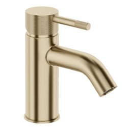Robertson Elementi Uno Etch Basin Mixer Curved Spout - Brushed Brass