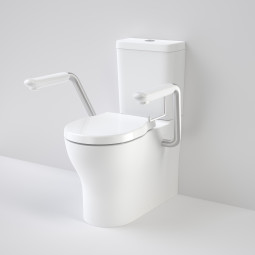 Caroma Opal Cleanflush Easy Height Wall-Faced Close-Coupled Suite (Double flap white seat and armrest)