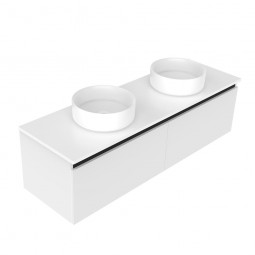 Newtech 1500 Oxley Luxe Wall Hung Double Basin Vanity 2 Drawer