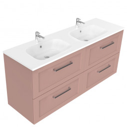 Newtech 1500 Francisco Wall Hung Double Basin Vanity 4 Drawer 