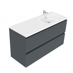 Newtech 1200 Oxley Wall Hung Offset Right Basin Vanity 4 Drawer 