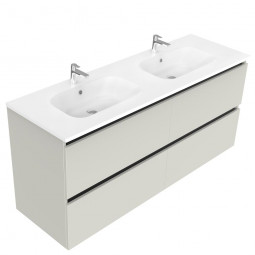 Newtech 1500 Oxley Wall Hung Double Basin Vanity 4 Drawer 