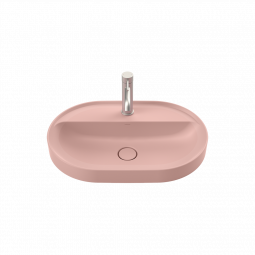 Caroma Liano II 600mm Pill Inset Basin with Tap Landing (1 Tap Hole) - Matte Pink 