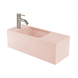 Robertson Elementi Bare Concrete Wall Basin, Square Left - Pink
