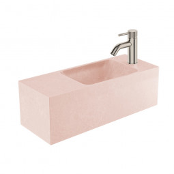 Robertson Elementi Bare Concrete Wall Basin, Square Right - Pink