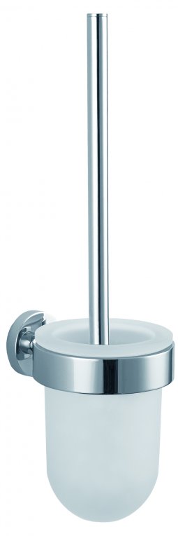 Newtech Evoke Toilet Brush Holder with Tempered Frosted Glass - Chrome