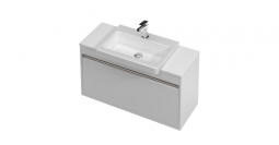 St Michel City 40 Vanity 900 Wall with Semi-Recessed Basin - 1 Drawer 