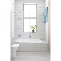Crest Showers Alto Bath Screen - Single Fixed with Hinged Panel 