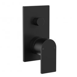 CLARK Round Square Wall Mixer With Diverter Black