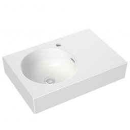 CLARK Round Right Hand Shelf Wall Basin 600mm (1 Tap Hole with Overflow)