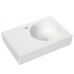 CLARK Round Left Hand Shelf Wall Basin 600mm (1 Tap Hole with Overflow)