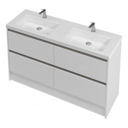 St Michel City 46 Vanity with console basin 1400 Floor Double Basin - 4 Drawers