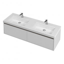 St Michel City 46 Vanity with console basin 1400 Wall Double Basin - 2 Drawers
