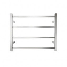 Tranquillity Jersey Square Heated Towel Rail: 4 Bars - Polished