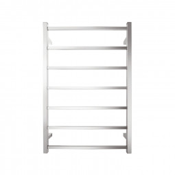 Tranquillity Jersey Square Heated Towel Rail: 7 Bars - Polished