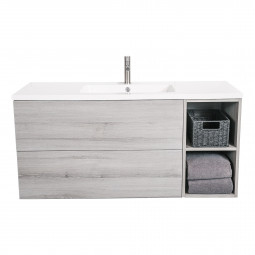 Aquatica Katrina Grey Wash Vanity Cabinet and Top 1200mm, 2 Drawers, 1 Side Shelf