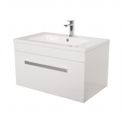 Aquatica Minima 750mm White Wall Hung Vanity Cabinet and Top